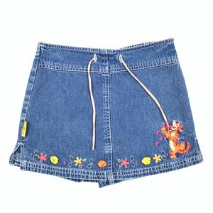 Winnie The Pooh Kid Denim Shorts Skirt Tiger Size5
